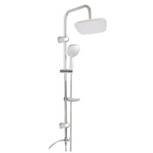 BARRE DE DOUCHE CHROMÉE COLONNE DE DOUCHE POMME DE TÊTE FIXE DOUCHETTE À MAIN RÉGLABLE 3418