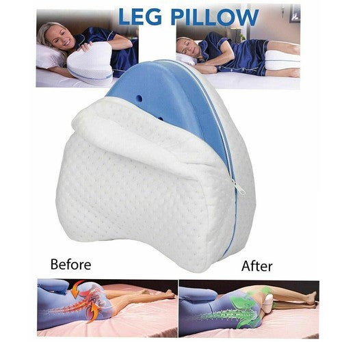 OREILLER DE JAMBES À MÉMOIRE DE FORME SUPPORT ORTHOPÉDIQUE GENOUX DOS LAVABLE