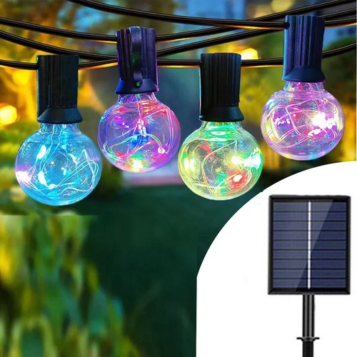 GUIRLANDE SOLAIRE EXTÉRIEURE 30 AMPOULES 10M LUMIÈRE RVB LUMIÈRES DE NOËL