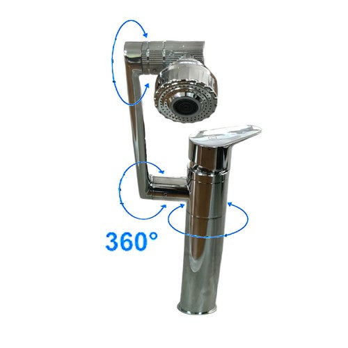 ROBINET MITIGEUR DE CUISINE CHROMÉ MONOCOMMANDE ROTATION 360° BRAS 1801