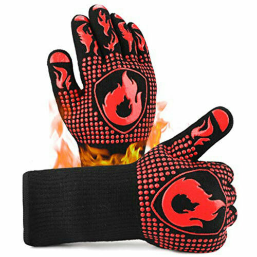 GUANTO BBQ DA FORNO CUCINA PER BARBECUE IGNIFUGO RESISTENTE CALORE FINO A 800°