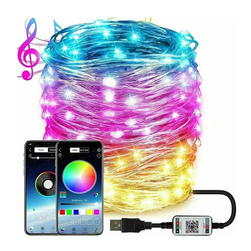 GUIRLANDE LUMINEUSE DE NOËL 100 LED 10M DÉCORATIONS DE NOËL TÉLÉCOMMANDE APP BLUETOOTH