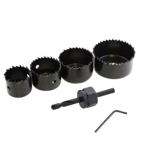 SET 4 FRESE LEGNO A TAZZA ATTACCO VARIE MISURE BUCHI TRAPANO SEGHE PUNTA