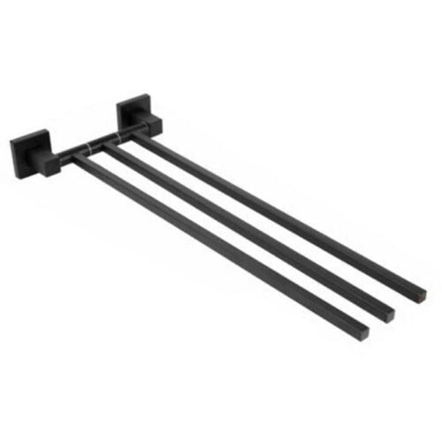 PORTA ASCIUGAMANI 3 ASTE SUPPORTO PER BAGNO DA MURO ASTA CASA NERO 02122