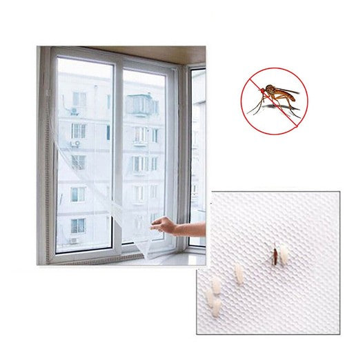 MOUSTIQUAIRE DE FENÊTRE ADHÉSIVE ANTI-INSECTES BLANCHE 150x180CM