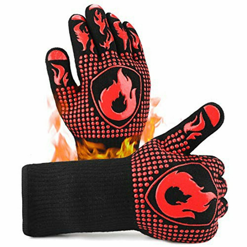 GANTS DE FOUR CUISINE ET BARBECUE IGNIFUGES RÉSISTANTS À LA CHALEUR JUSQU'À 800°