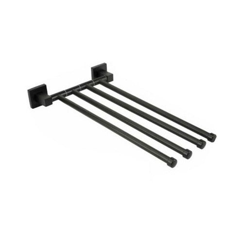 PORTE-SERVIETTES 4 BARRES SUPPORT MURAL POUR SALLE DE BAIN BARRE MAISON NOIR 02119