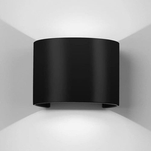 APPLIQUE LED COB LAMPADA PARETE 20W OVALE NERO FREDDO INTERNO ESTERNO 19