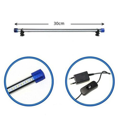 RAMPE LED ÉTANCHE POUR AQUARIUM LUMIÈRE BLANCHE À IMMERSION 30CM