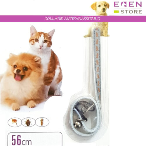 COLLARE ANTIPARASSITARIO CANE GATTO ANTIPULCI ZECCHE PULCI MARGOSA 56CM