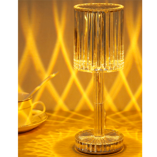 LAMPE DE TABLE LED RECHARGEABLE 3 TONALITÉS DE LUMIÈRE EFFET CRISTAL 1008