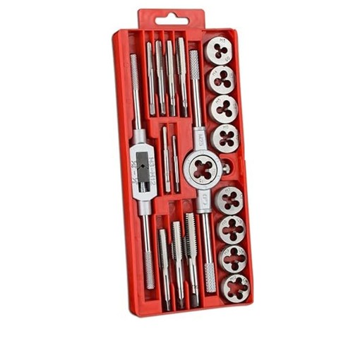 SET KIT FILIERA 20 PEZZI IN CASSETTA FILIERE MASCHI E FEMMINE FILETTATURA JF9020