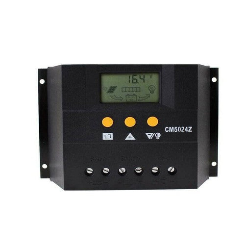 RÉGULATEUR DE CHARGE CENTRALE 50A AVEC ÉCRAN POUR PANNEAUX SOLAIRES 12/24V CM5024Z