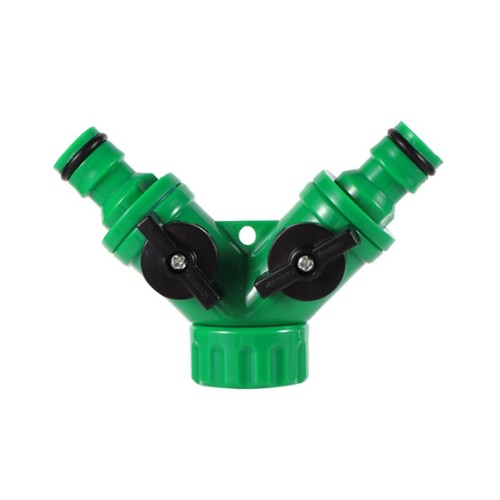 RACCORD 2 VOIES DOUBLEUR ROBINET 3/4" CONNECTEURS RAPIDES 1/2" IRRIGATION