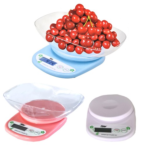 BALANCE DIGITALE LCD PLATEAU CUISINE ÉLECTRONIQUE LIQUIDES 5 KG TARE B25