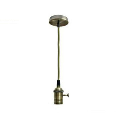 PORTALAMPADA LAMPADARIO SOSPENSIONE SOFFITTO PENDENTE VINTAGE 2MT BRONZO VERDE