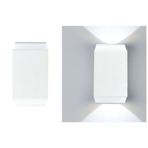 APPLIQUE PARETE LED 6W LAMPADA MURO IP65 MODERNO DOPPIA LUCE FREDDA 6000K
