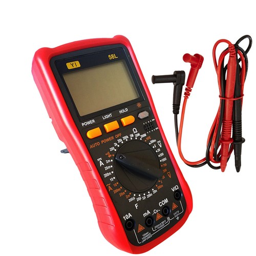 MULTIMÈTRE TESTEUR NUMÉRIQUE PROFESSIONNEL VOLT AMPÈRE FARAD CÂBLES DE TEST YI-58L