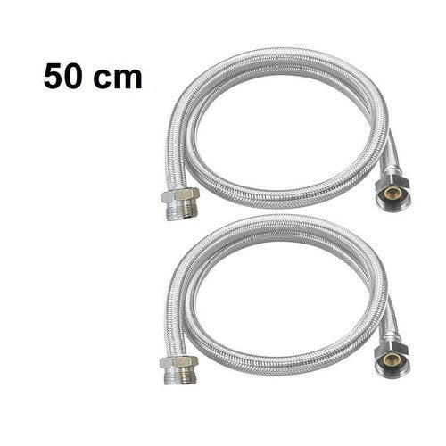 PAIRE DE TUYAUX FLEXIBLES 50CM TUBES D'ENTRÉE 1/2X1/2 MÂLE FEMELLE DGO-176