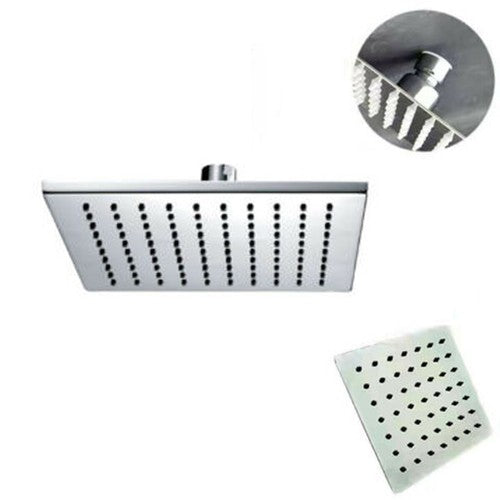 POMMEAU DE DOUCHE CARRÉ 15 CM SALLE DE BAINS EFFET PLUIE ULTRA FIN CHROMÉ