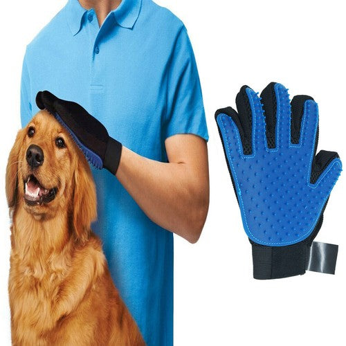 GANTS BROSSE CARDERIE ANTI-POILS MASSANT POUR CHIENS ET CHATS NETTOYAGE