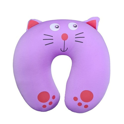 OREILLER DE VOYAGE ANTI-STRESS VOITURE AVION ANIMAL CHAT MICRO BILLES VIOLET