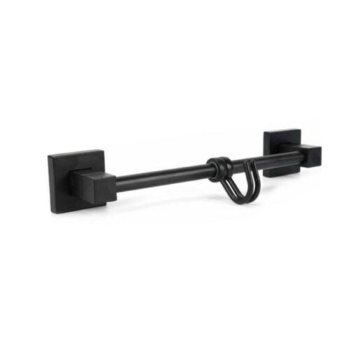 PORTA ASCIUGAMANI 2 GANCI SUPPORTO ARREDO BAGNO CASA CUCINA NERO 02112