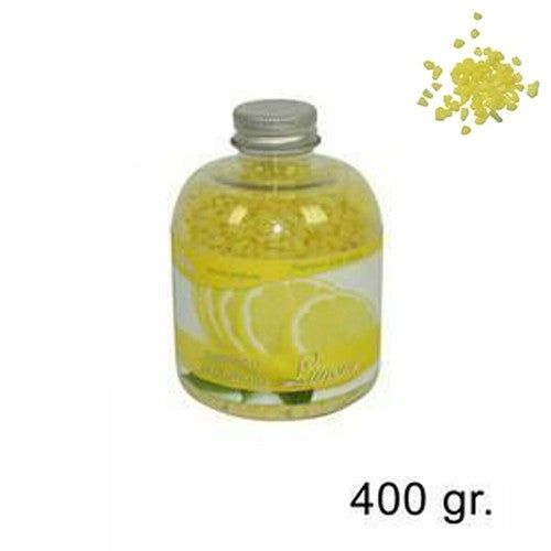 SET 2 PEZZI PIETRISCO PROFUMATO BOTTIGLIA 400GR FRAGRANZA LIMONE DECORO PIETRA