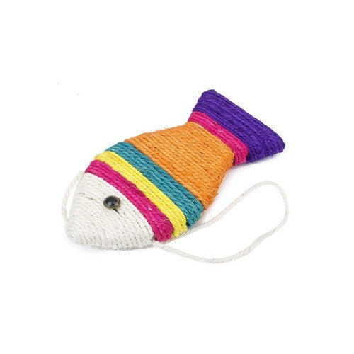 ARBRE À CHAT POISSON JEU À GRATTER POUR CHAT FORME 25X12CM