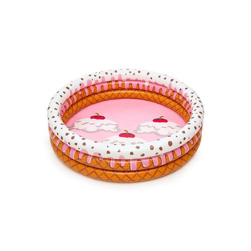 PISCINA 3 ANELLI BAMBINI GELATO BAMBINI 160X38 CM GONFIABILE TONDA TORTA BESTWAY