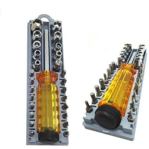 TOURNEVIS UNIVERSEL À POINTES INTERCHANGEABLES COMPOSÉ DE 28 PIÈCES OUTILS