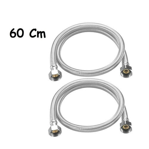 PAIRE DE FLEXIBLES 60CM EAU CHAUDE ET FROIDE CHAUDIÈRE 1/2X1/2 02074