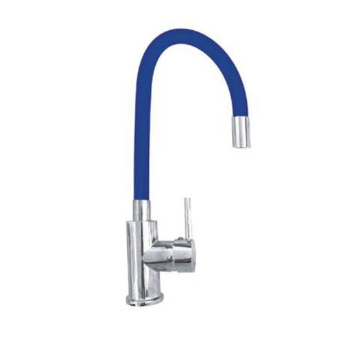 ROBINET MITIGEUR ÉVIER COL CYGNE HAUT FLEXIBLE MONOCOMMANDE CUISINE BLEU 1987-3