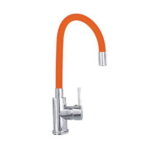MITIGEUR COL DE CYGNE FLEXIBLE ROBINET CUISINE MONOCOMMANDE ORANGE 1987-5