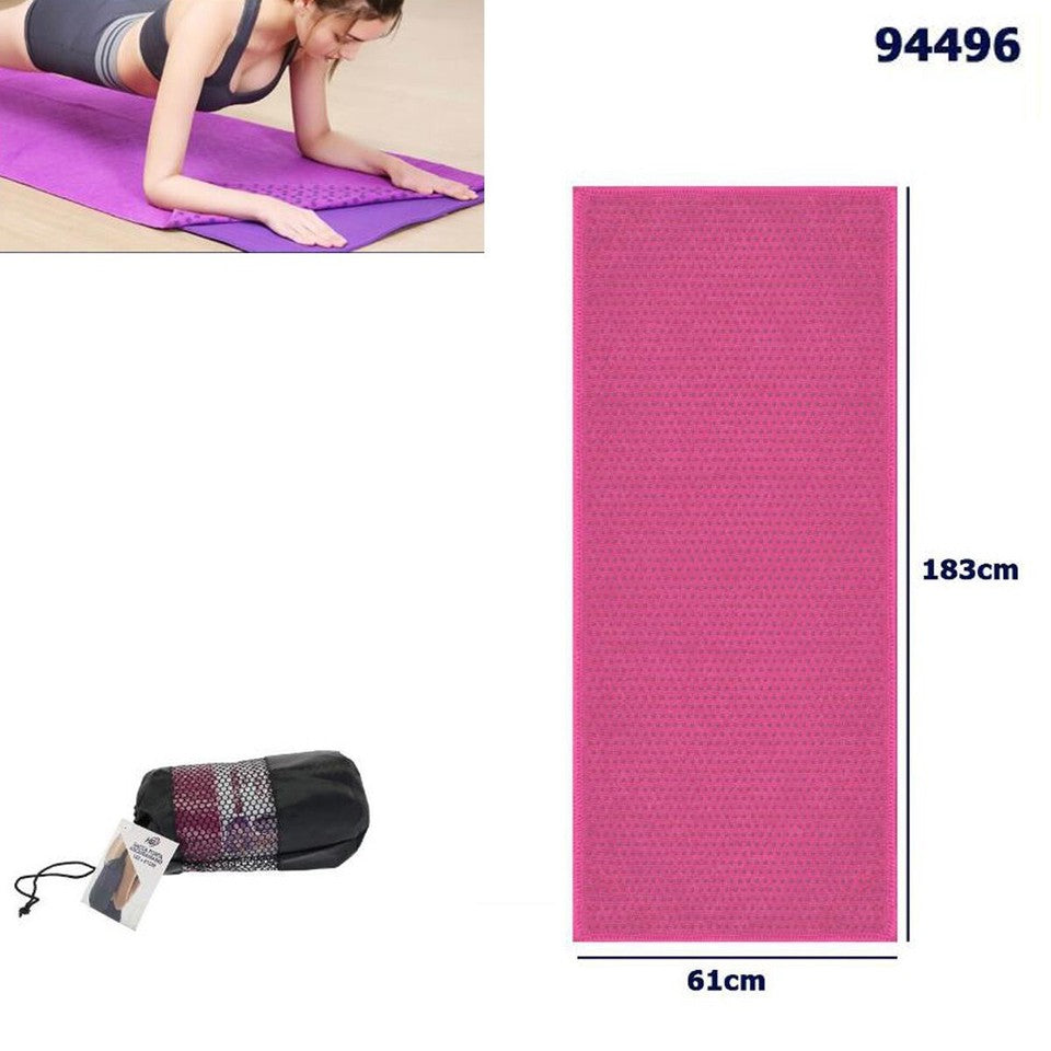 SERVIETTE DE YOGA ANTIDÉRAPANTE TAPIS MICROFIBRE PILATES ROSE 94496