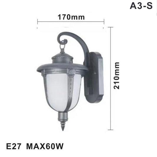 LAMPADA LANTERNA FARETTO MURO APPLIQUE GIARDINO ATTACCO E27 ESTERNO GRIGIO A3-S