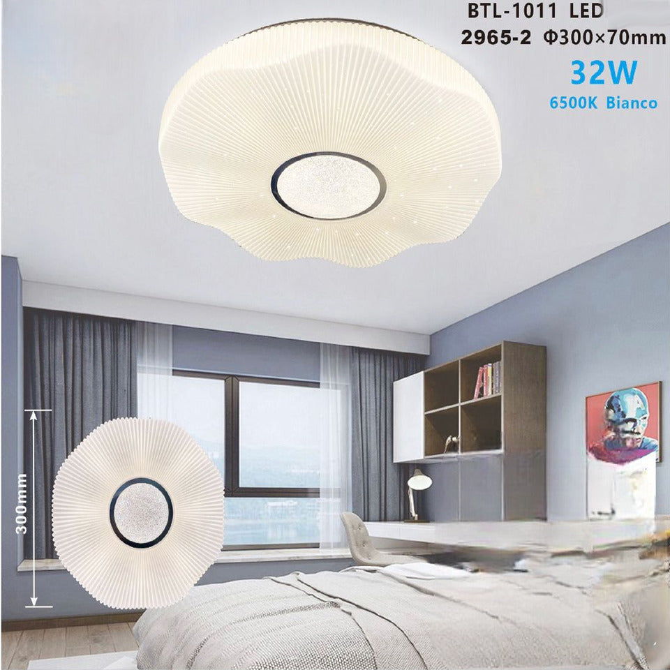 PLAFONIERA LED SOFFITTO 32W LUCE FREDDA BORDO ONDULATO CIELO STELLATO BTL-1011