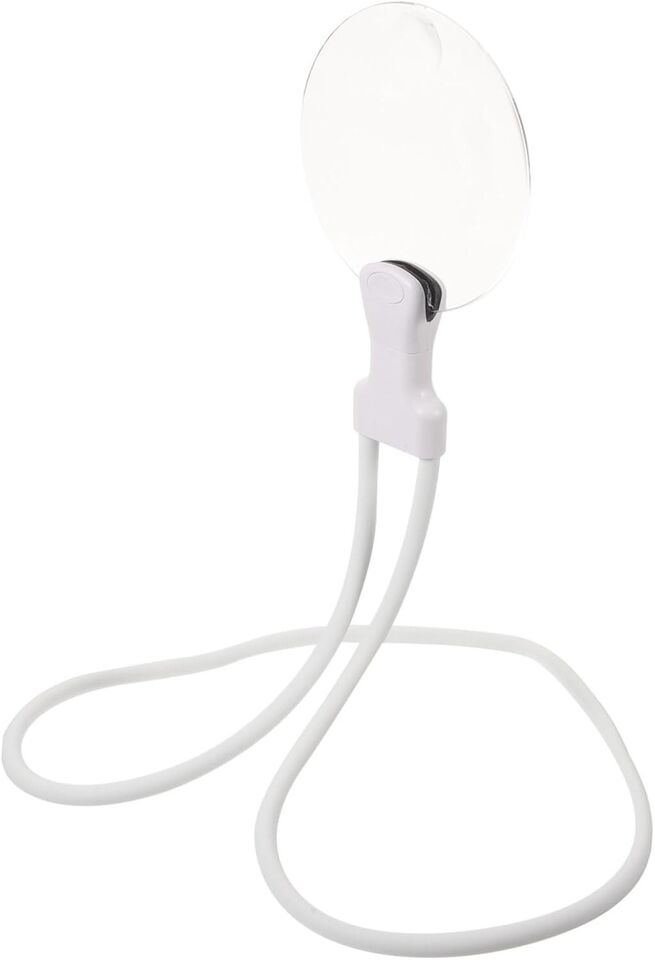 LENTE DI INGRANDIMENTO COLLO MANI LIBERE FLESSIBILE 5X REGOLABILE RICAMO BIANCA