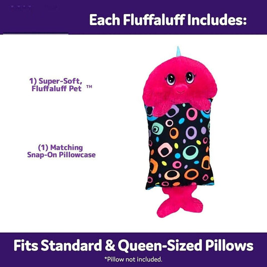 FEDERA COPRI CUSCINO CON PELUCHE RIMOVIBILE IDEA REGALO BAMBINI FOCA VIOLA