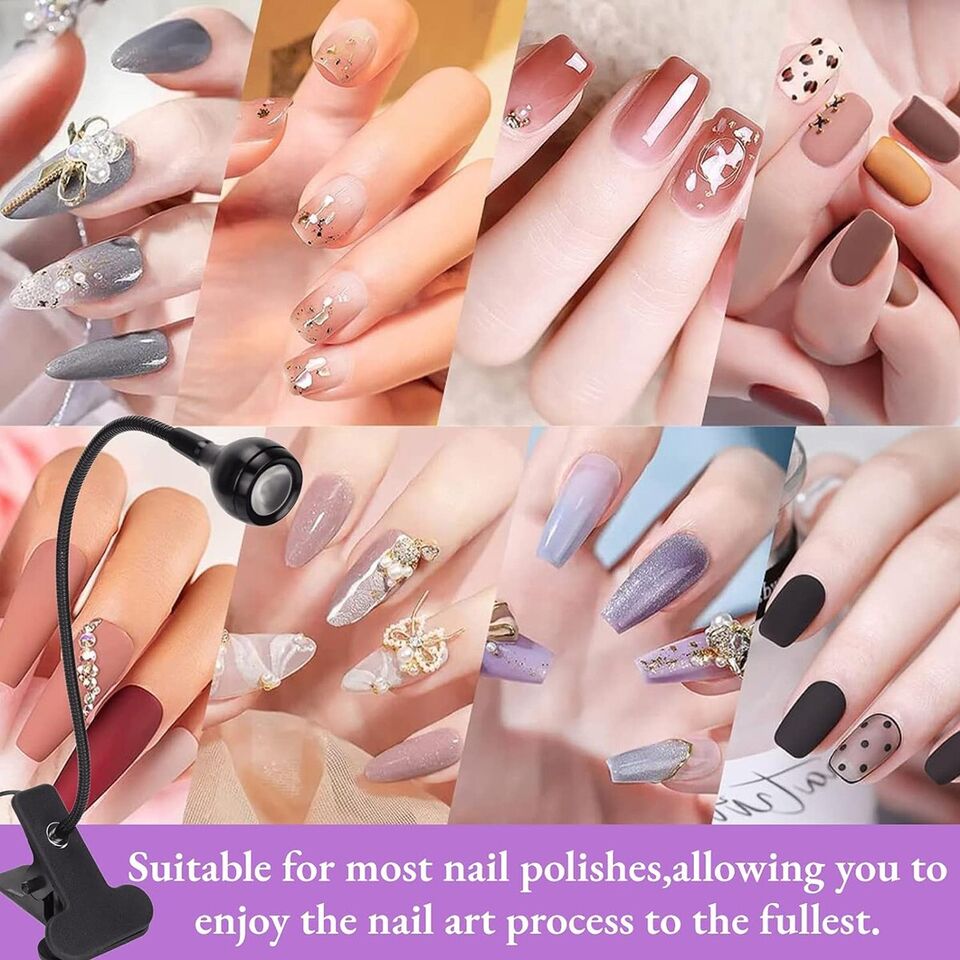 LAMPADA COLLA UV LUCE VIOLA RAGGI ULTRAVIOLETTI LED CLIP TAVOLO NAIL ART UNGHIE