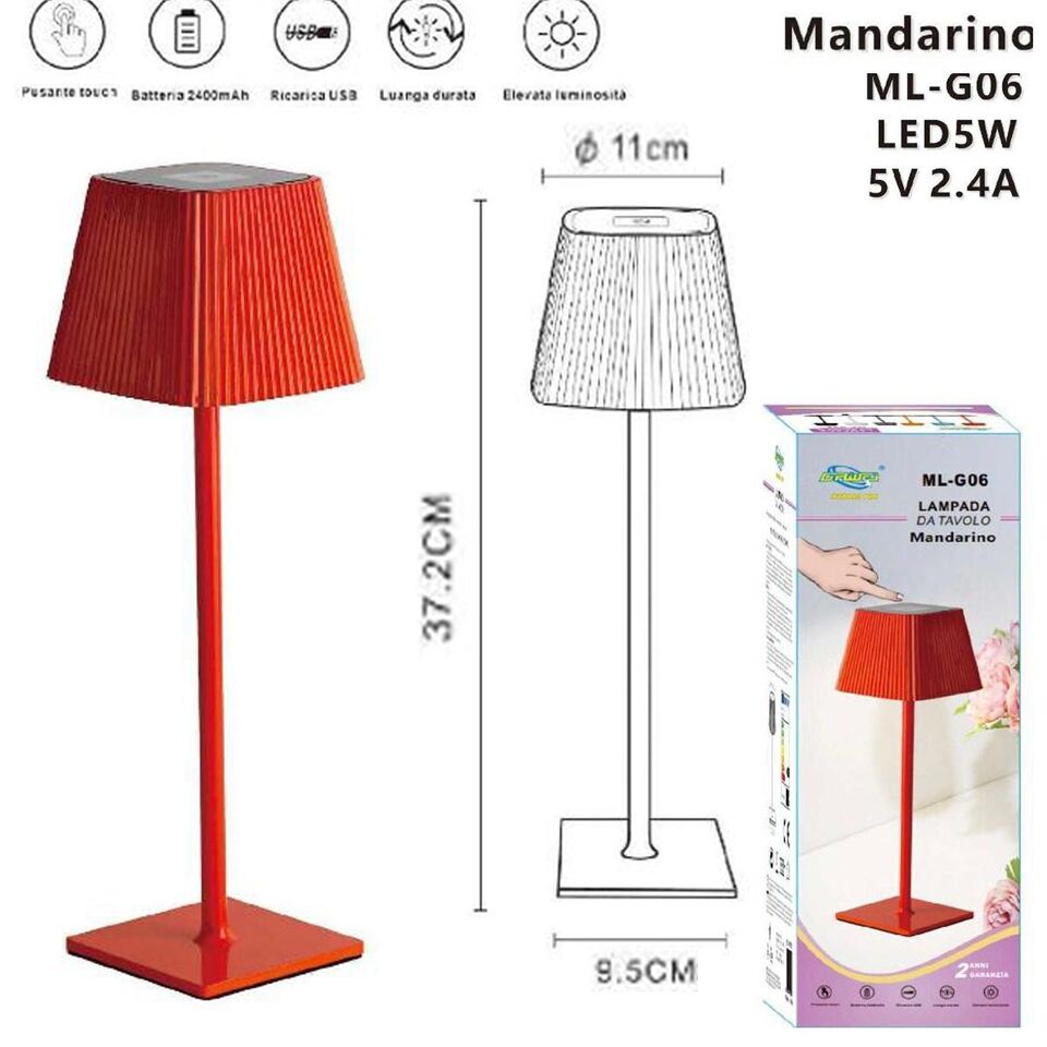 LAMPADA TAVOLO TOUCH LED MODERNA RICARICABILE BAR HOTEL RISTORANTE CORALLO MLG06