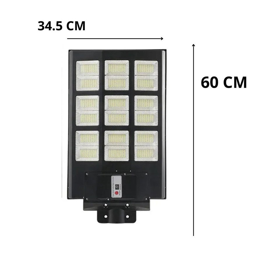 LAMPADAIRE SOLAIRE PANNEAU SOLAIRE POTEAU TÉLÉCOMMANDE DÉTECTEUR MOUVEMENT 900W
