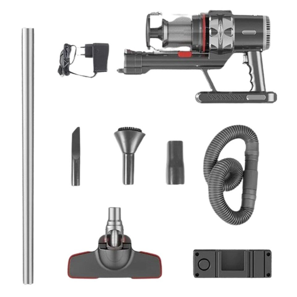ASPIRAPOLVERE SCOPA RICARICABILE SENZA FILO E SACCO VERTICALE 600W PAVIMENTI V12