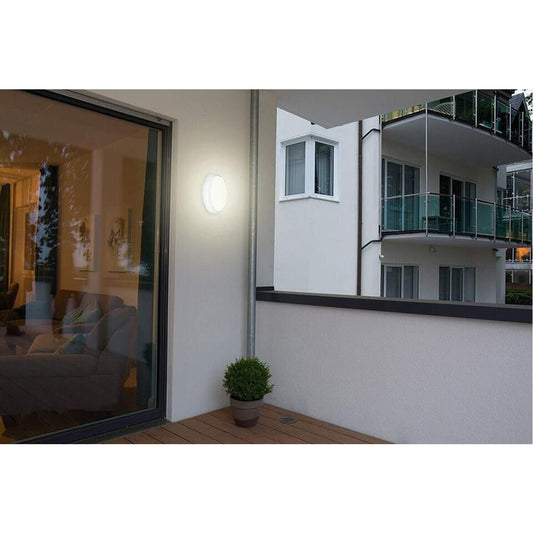 PLAFONIERA LED 9W DOME TONDO CIRCOLARE SENSORE MOVIMENTO IP56 BIANCO 4000K 1552