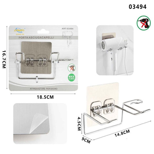 PORTA ROTOLO CARTA IGIENICA WC TOILETTE SUPPORTO CASA UFFICIO ADESIVO 03494