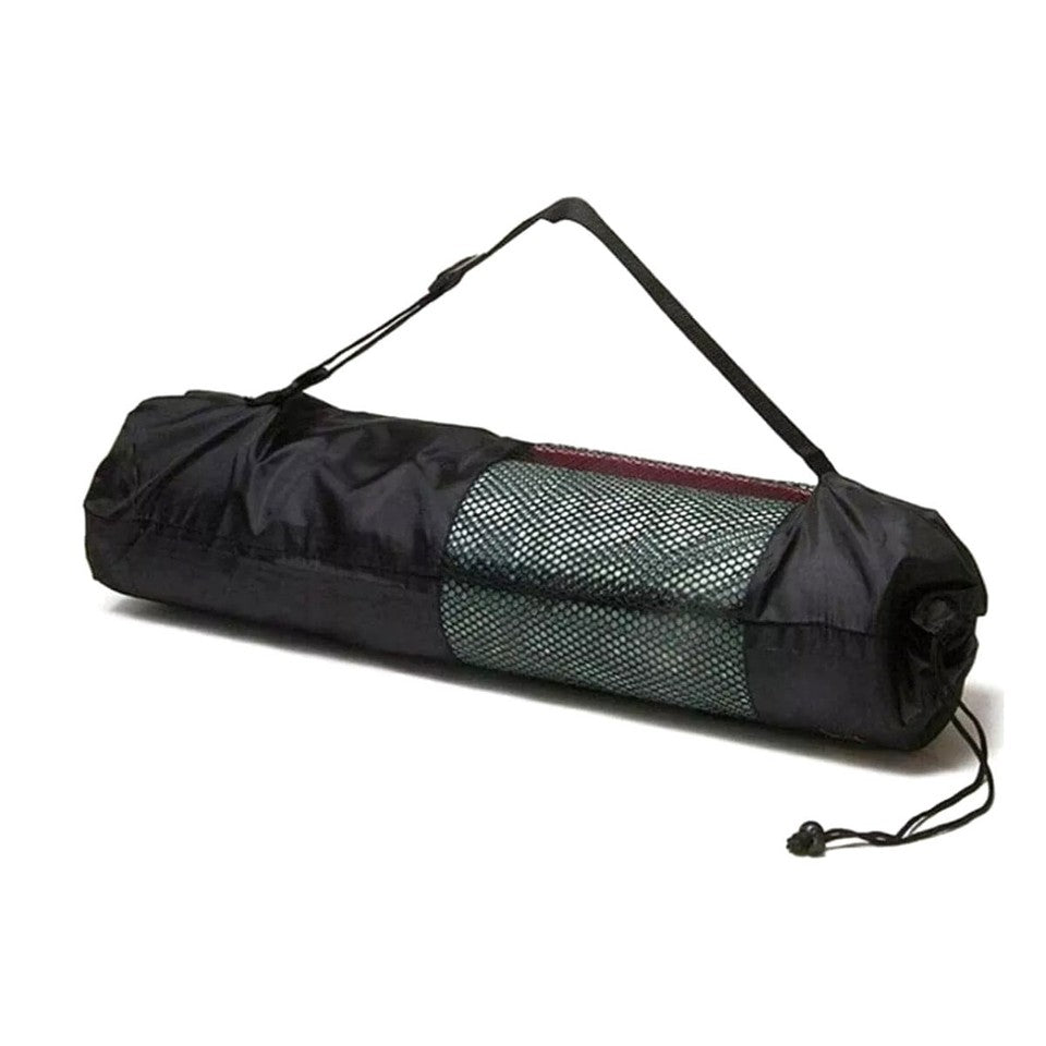 SAC PORTE-TAPIS DE YOGA NOIR AVEC BANDOULIÈRE SPORT 69X21CM