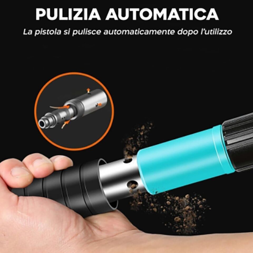 PISTOLA SPARACHIODI E RIVETTI MANUALE CHIODATRICE D'ARIA CHIODI SET ACCESSORI