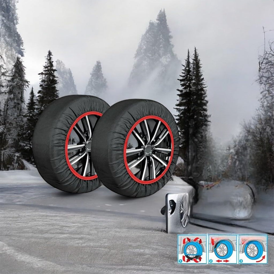 CALZA NEVE OMOLOGATE ITALIA EN 16662-1 2 CALZE TESSILI PNEUMATICI AUTO TAGLIA M
