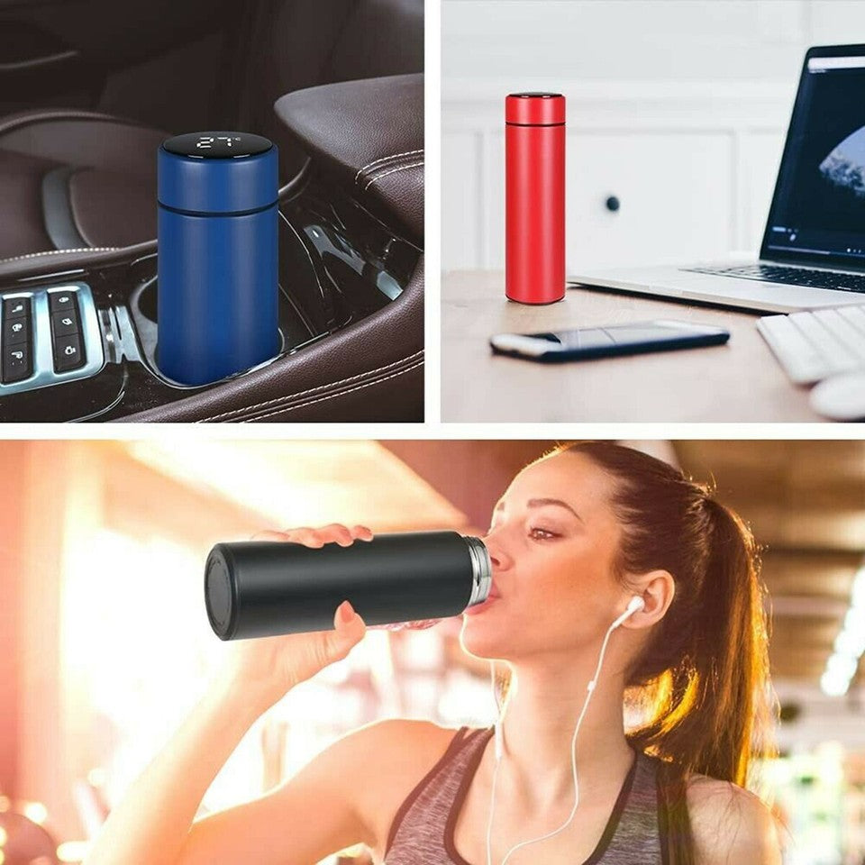 BOTTIGLIA DISPLAY TOUCH ACQUA CALDO FREDDO SMART ACCIAIO INOSSIDABILE THERMOS