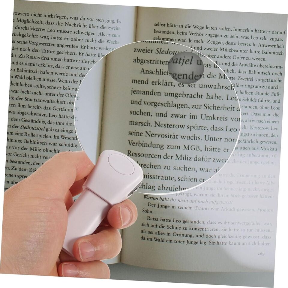 LENTE DI INGRANDIMENTO COLLO MANI LIBERE FLESSIBILE 5X REGOLABILE RICAMO BIANCA